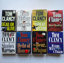 Lot of 8 Tom Clancy Hardcover Books, Good Condition w Dust Jackets Full Size