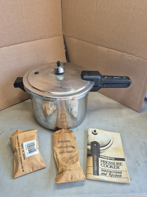 #ad Vtg Presto 6 Qt Stainless Steel Pressure Cooker Pot Model 0136001 $14.99