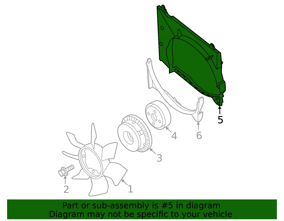 Cubierta del ventilador original Nissan Frontier 2005-2019 21476-9BK0D Foto 3 de 3
