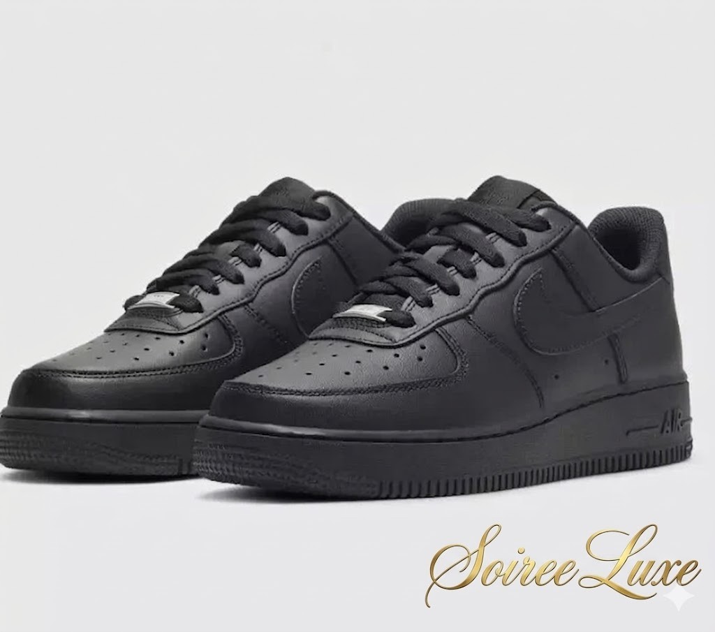 Nike Air Force 1, 07 Low in "TRIPLE BLACK" colorway. BRAND NEW BOXED UK4 TO UK12