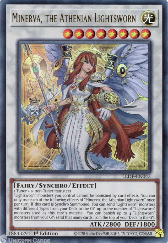 LEDE-EN043 Minerva, the Athenian Lightsworn : Ultra Rare 1st Edition YuGiOh Card