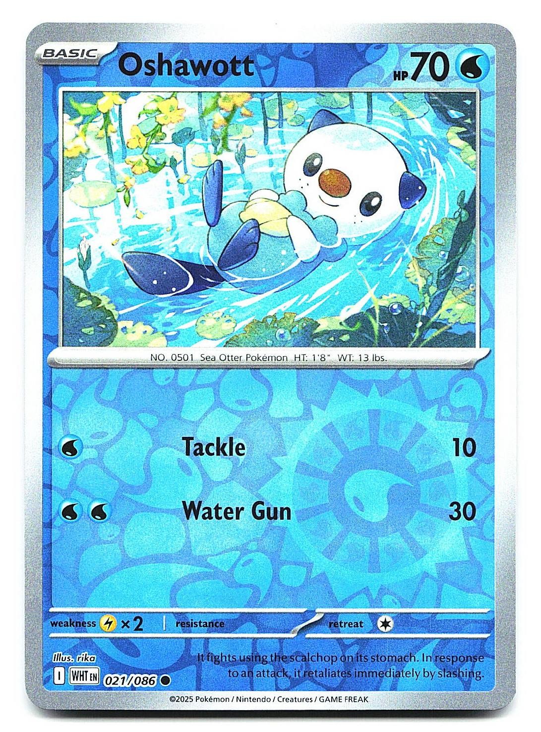 Oshawott SV: White Flare 021/086 Reverse Holo Pokemon NM