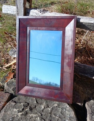 Antique Victorian Ogee Wall Mirror with Crotch Mahogany Org Finish 1860s