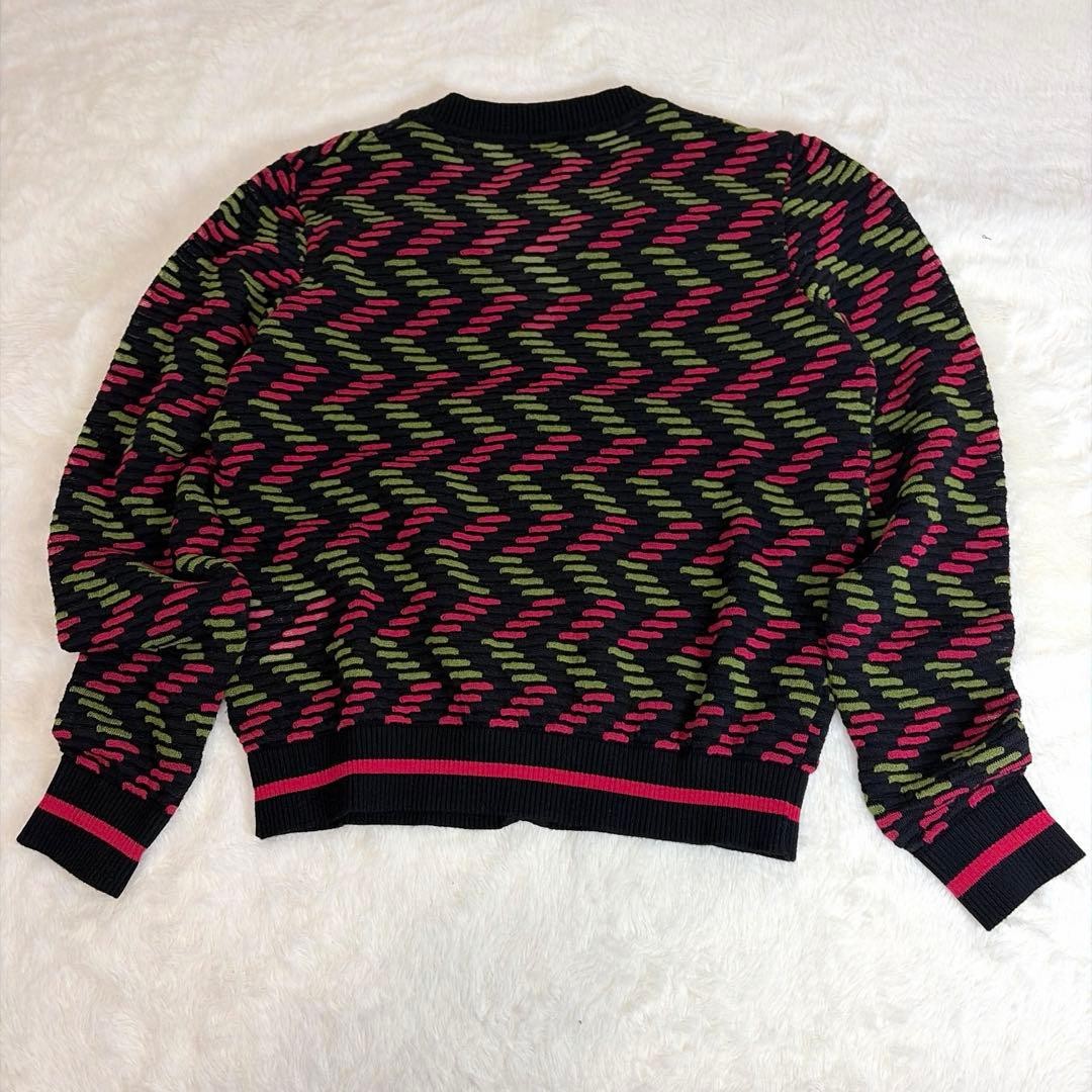 MISSONI Zigzag Pattern Short Cotton Cardigan M 40… - image 4