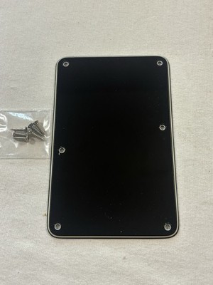 2011 Fender Blacktop Stratocaster MIM 3-Ply Black Cavity Cover Plate & HW