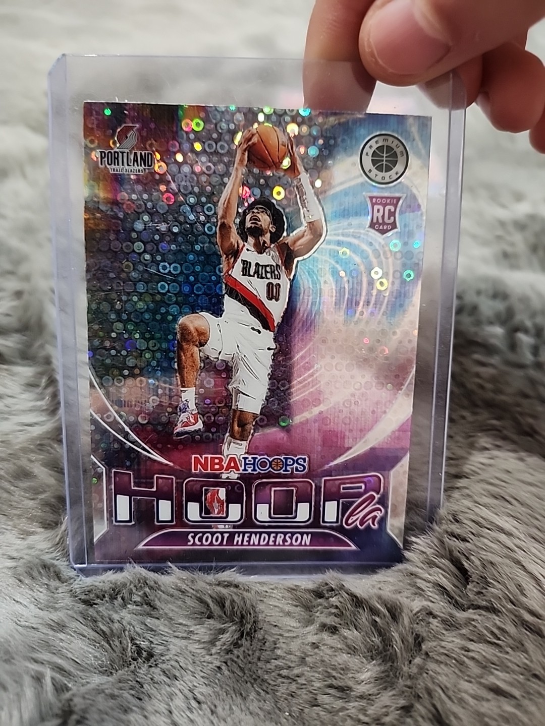 2023-24 Hoops Premium Stock Scoot Henderson Hoopla Disco #85/99 Rookie Card