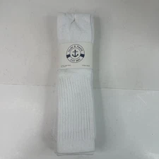Yacht & Smith Tube Socks White 30" Long Size 10-13 Package Of 3 Pairs NEW NWT