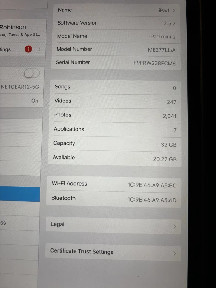 Silver iPad Mini 2nd Generation 32GB, Wi-Fi, 7.9-inch A7 Chip (Read Description) - Image 4 of 4