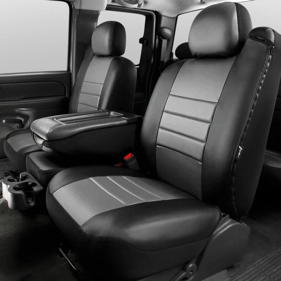 For Ford F-250 Super Duty 01-07 Seat Covers LeatherLite Series 1st Row Black & Foto 3 de 3