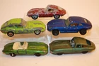 5 Vintage 1960's-1970's Matchbox / Efsi / PlayArt / HT Toy / Yatming Jaguar Cars