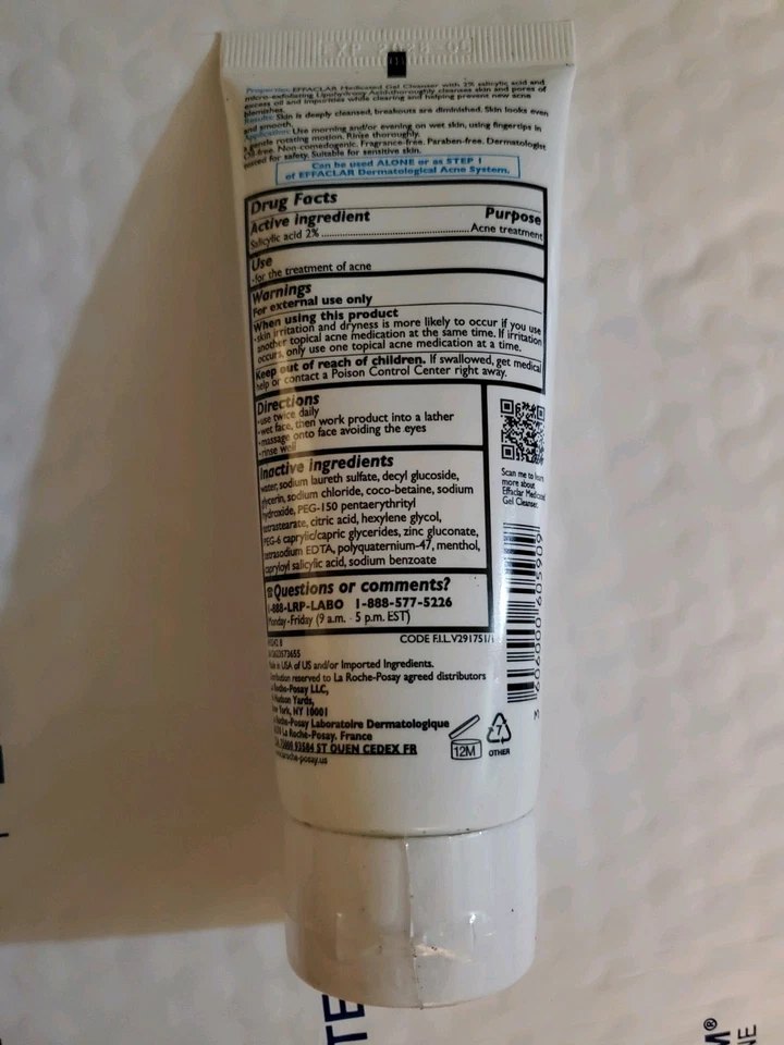 New sealed La Roche Posay Effaclar Medicated Gel Cleanser - 3.4 fl oz 06/2028 - Image 2 of 3