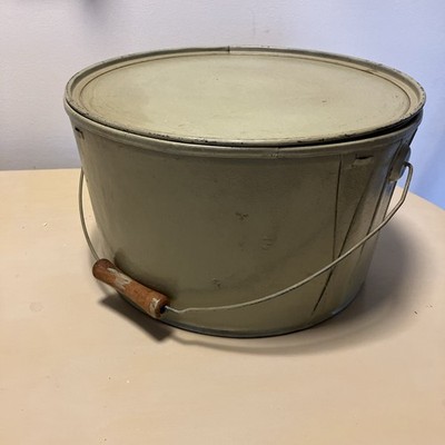 RARE-Antique Large Tub Pail Container With Handle Master Package Corp n Owen, WI