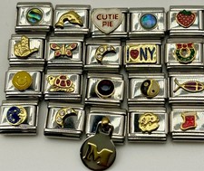 100 Pcs Italian Charm Links For Bracelets Jewelry Stainless Mixed Lot Some Gems