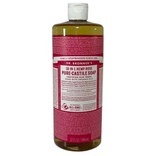 Dr. Bronner's 18 in 1 Rose Pure Castile Soap Liquid ALL Purpose ORIGINAL 32oz