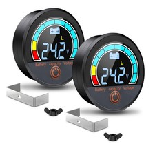 2PCS Battery Capacity Voltage Meter, 12V 24V 48V 60V 84V IP68 Waterproof LCD ...