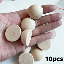 100Pcs Half Wooden Beads Unfinished Half round Wooden Balls Split Wooden Balls M