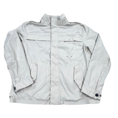 Nautica Jacket Men Large Off  White Full Zip Windbreaker Rain Nautical Adult