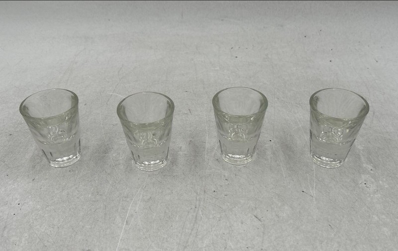 Libbey Clear Glass Tableware Weighted Base Barware Shot Glasses Lot Of 4