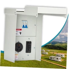 Temporary Power Outlet Panel - with 30 Amp RV Power Outlet Box, GFCI a-20A+30A