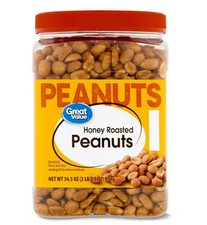 Great Value Honey Roasted Peanuts, 34.5 oz