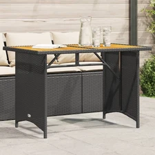 Garden Table Black and Natural Wood