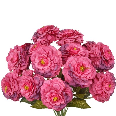 GhuaH 2 Pcs Artificial Flowers Zinnias Silk Flowers with Stems Zinnia Elegans...