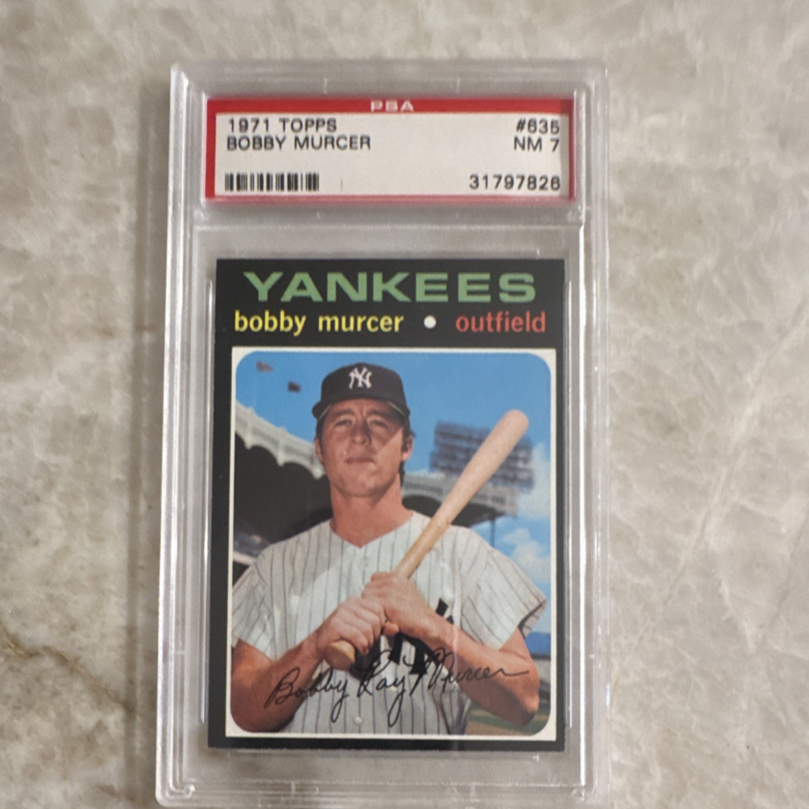 1971 Topps #635 BOBBY MURCER - Yankees - PSA 7 - Baseball MLB - Vintage
