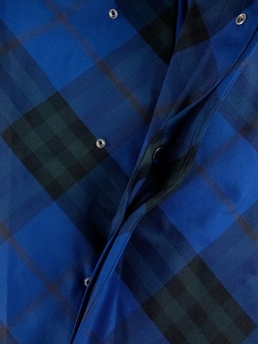 BURBERRY Knight IP diagonal check blue car coat Size 38 US / 48 IT authentic NWT - Picture 12 of 14