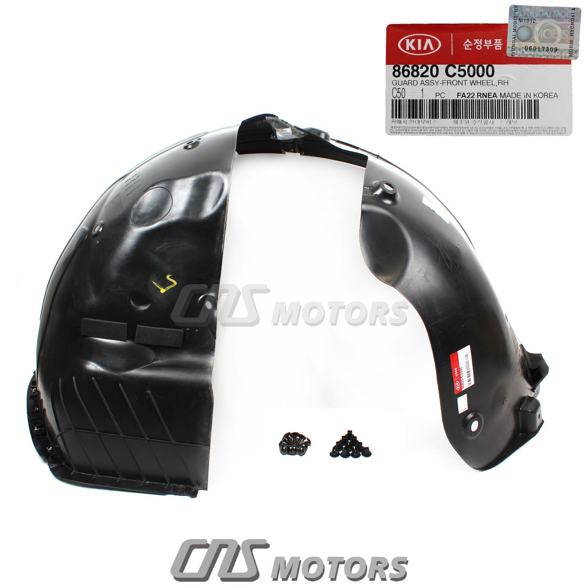 GENUINE✓ Fender Liner LFET DRIVER for 2019 2020 Kia Sorento 86810C5500
