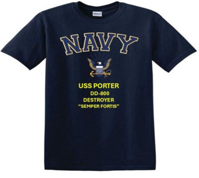 USS PORTER  DD-800* DESTROYER*EAGLE SHIRT*NAVY OFFICIALLY LICENSED