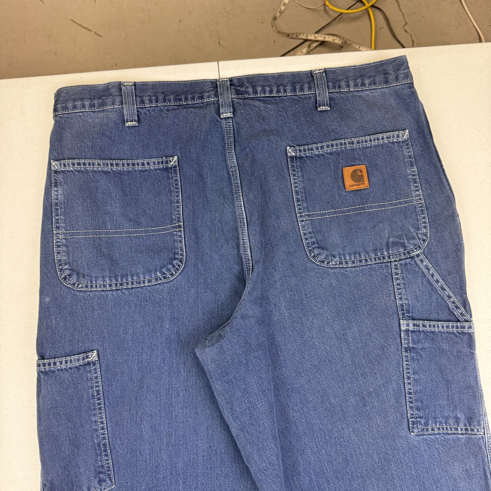 Carhartt Paint Splattered Carpenter Workwear Jeans Blue W36 L34 image 3