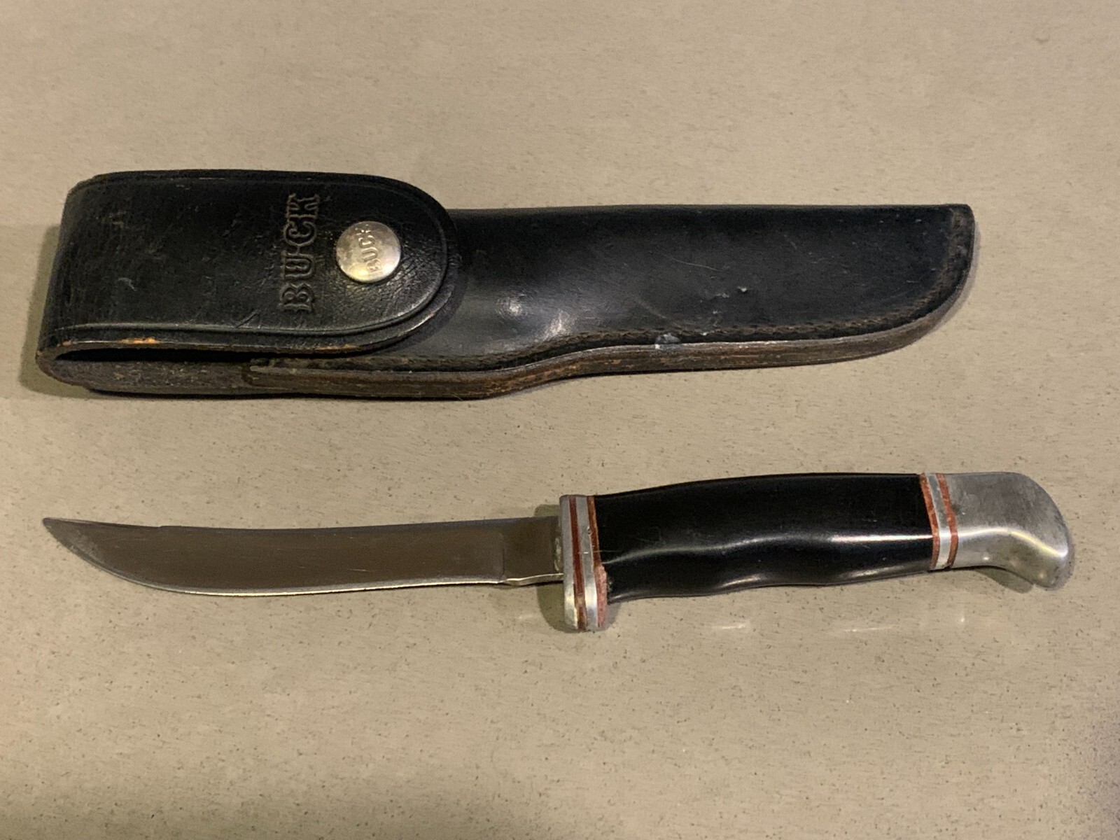 Vintage Buck Knife 118 USA 2 LINE INVERTED Fixed Blade Hunting 1967