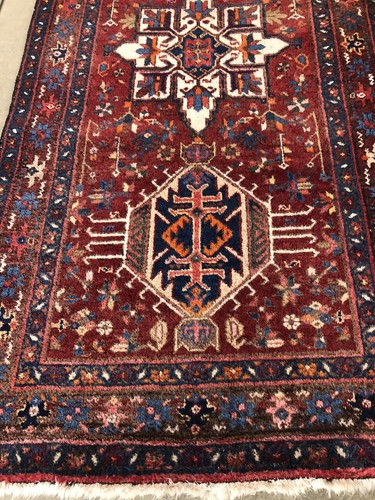 3.4x13 HERIZ RUNNER RUG ANTIQUE HANDMADE HERIZ KARAJEH SERAPI - Picture 3 of 15