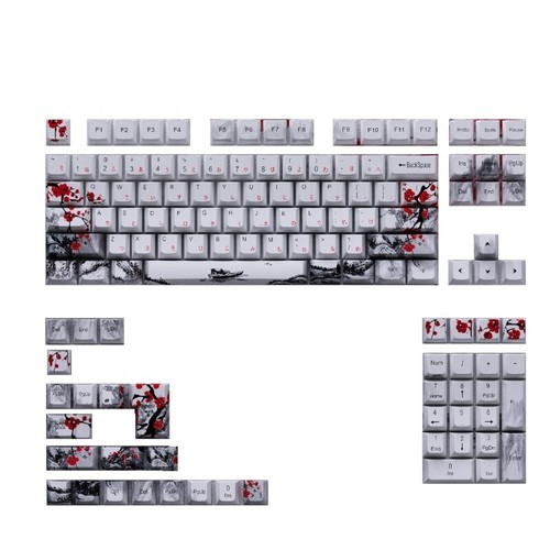 128 key OEM Keycaps Plum Blossom Keycaps for Mechanical Keyboards - Picture 13 of 15
