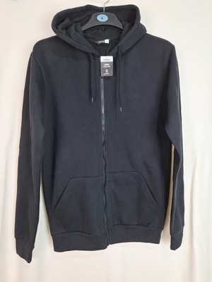 Pep&CO Herren Gr. Small Schwarz Hoodie Sweatshirt mit durchgehendem Reißverschluss Neu
