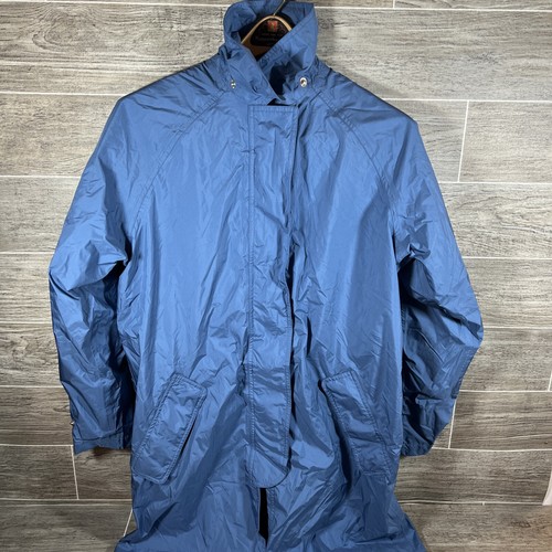 Blue Rain Overcoat Trench Jacket Size 
