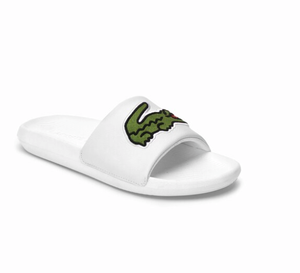 lacoste slippers white