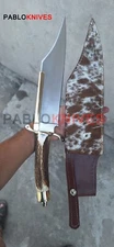 Premium Hand Forged J2 Steel Hunting Rare Bowie Knife Stag Antler Handle Knife
