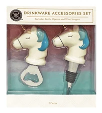 Unicorn Bottle Opener Wine Stopper Accessories Modern Expressions Ceramic Set