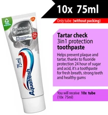 FREE SHIPPING  10x tube Aquafresh toothpaste, Anti cariës, Freshmint, Senses