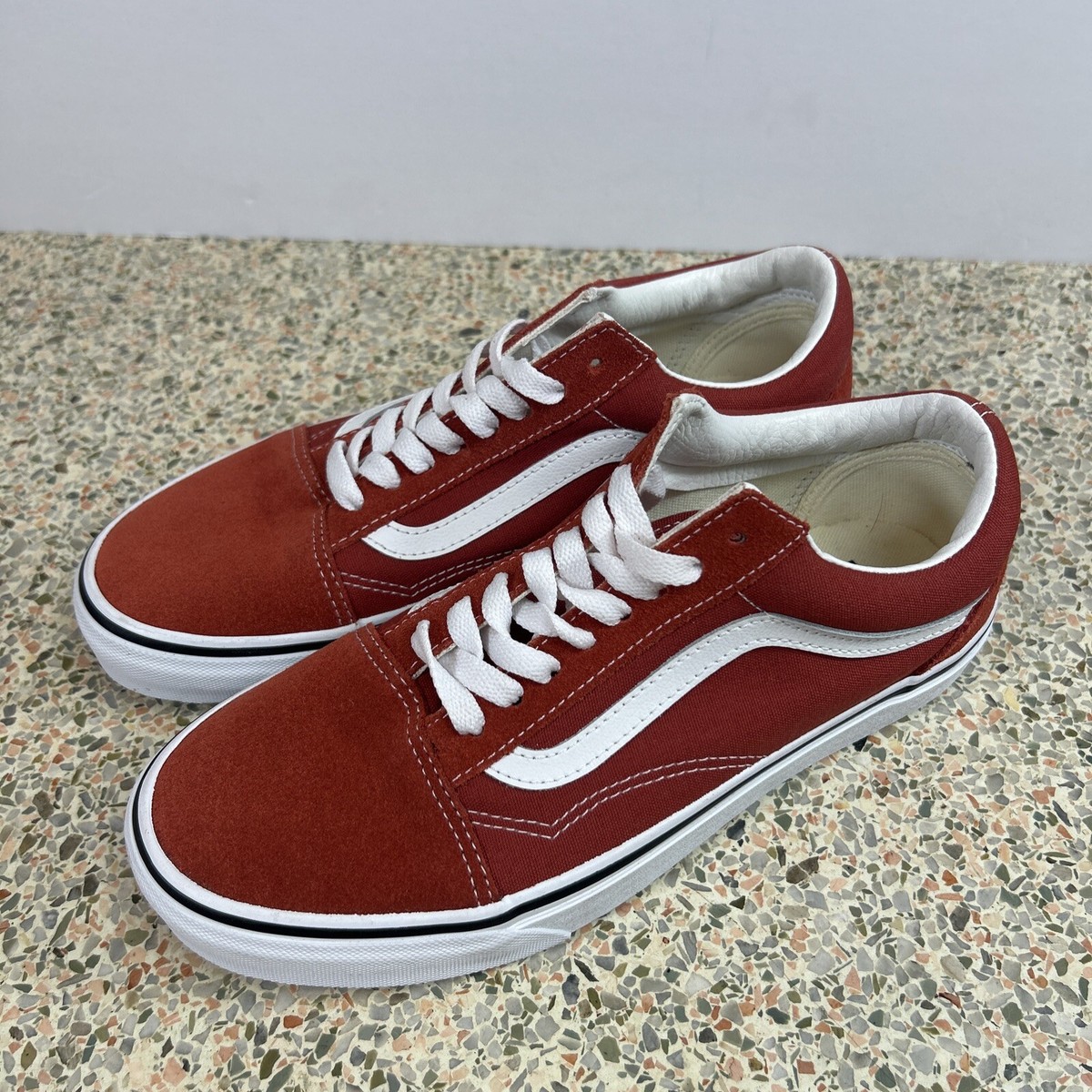 VANS Old Skool Low Skate Shoes Burnt Orange Suede Mens Size VANS Old Skool Low Skate Shoes Burnt Orange Suede Mens Size