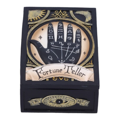 Tarotkarten Aufbewahrung Harz Schmuckschatulle Wahrsagerin handbemalt Nemesis Now