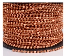 COPPER BALL #10 CHAIN Large 4.5mm Round bead Bulk Lengths with + w/o Clasps USA