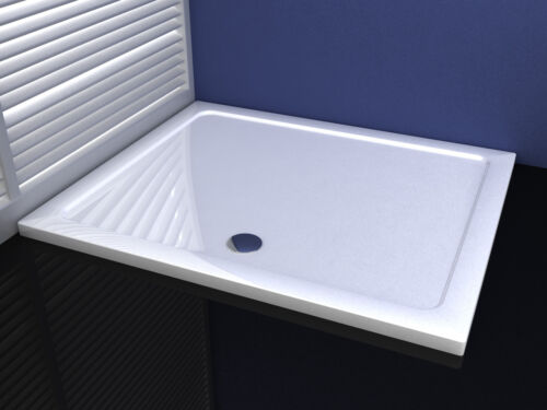 30mm Slimline Shower Enclosure Tray Square Rectangle White Stone Tray Free Waste - Picture 43 of 51