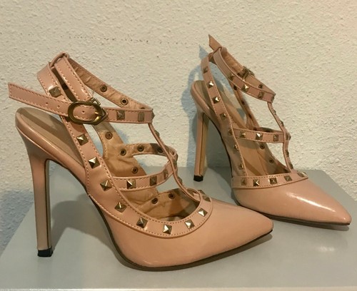 Zapatos tacon alto Sandalias rosado Punta Abierto Charol EU37 UK4 US6.5 |  eBay
