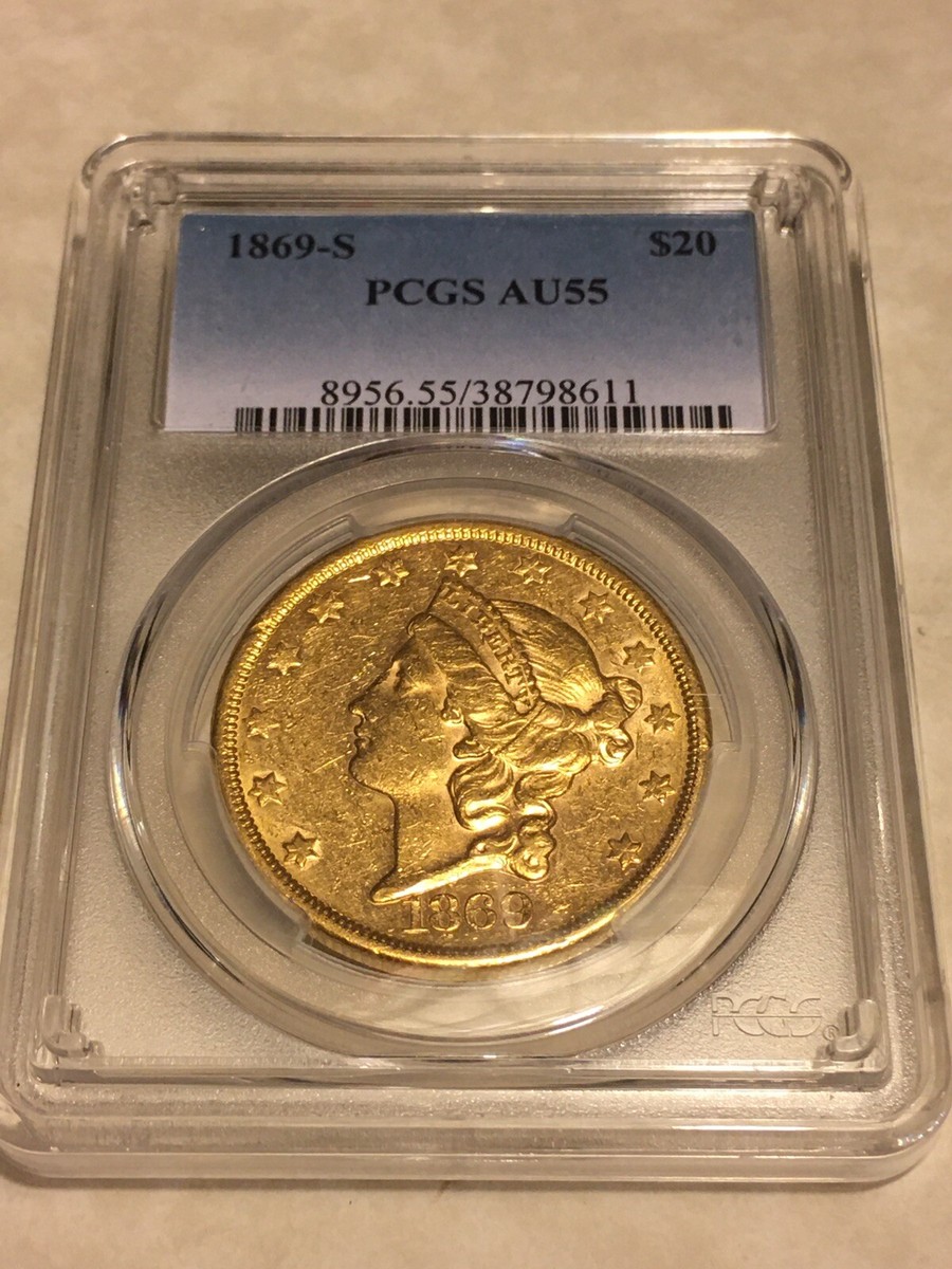 明治二分金　PCGS AU55（スラブ入り） 1869-S AU55 PCGS Liberty Double Eagle $20 Gold Coin PQ lustrous | eBay