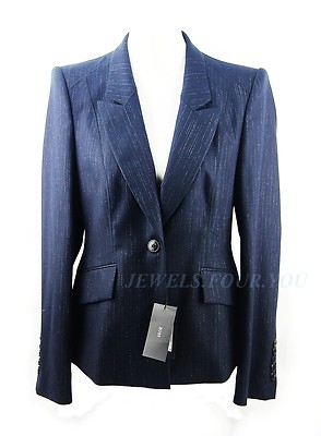 Hugo Boss Dark Navy Stretch 98 Wool Blazer Jacket Size 6 Brand New 645 00 Ebay