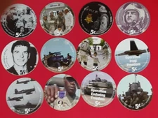 7th  Print  5 Cent  Set of  2005B AAFES  Pogs,  About  Uncirculated