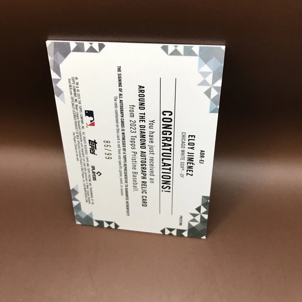 2023 Topps Pristine Eloy Jimenez Around The Diamond GU Jersey Auto #86/99 - Image 2 of 2