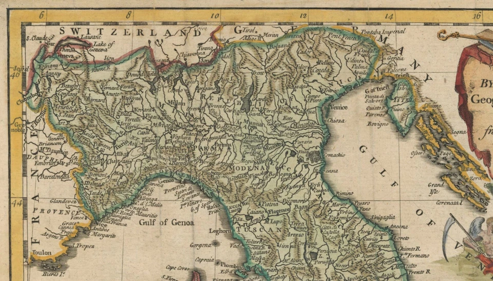 Antique Map "Italy by Mr. D'Anville" Thomas Jefferys, 1747 - Image 4 of 4